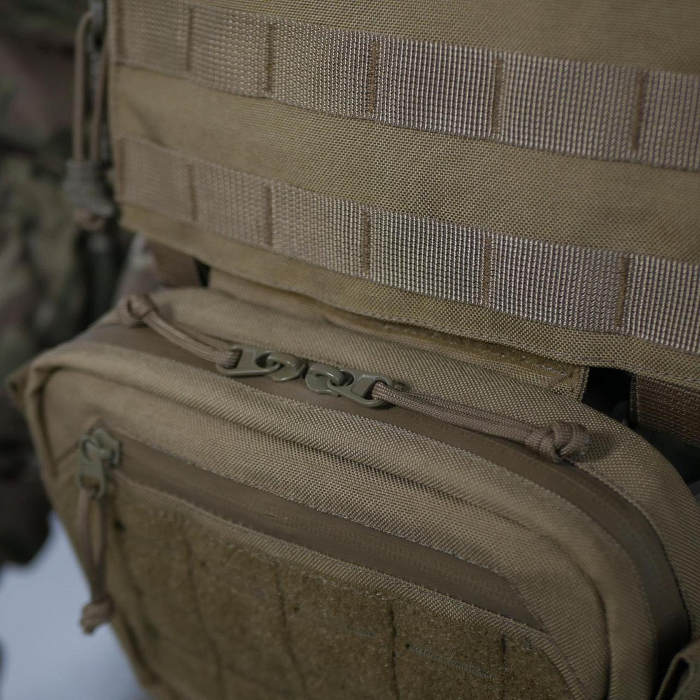 Сумка-напашник M Kiborg GU Cordura Coyote. Сумка напашник койот с велкро панелью Киев - изображение 8