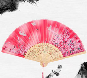 Веер летний женский Бабочки и сакура Киев - изображение 1