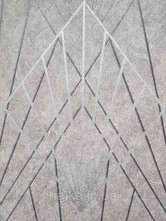 Шпалери вінілові на флізеліні Sintra Simmetria геометрія фігури смуги сірі чорні срібло 524442 Київ