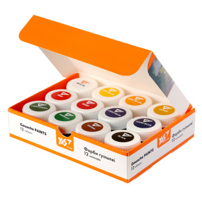Гуашевые краски Yes Orange Line 12 кольорів по 20 мл (230432) Винница - изображение 2