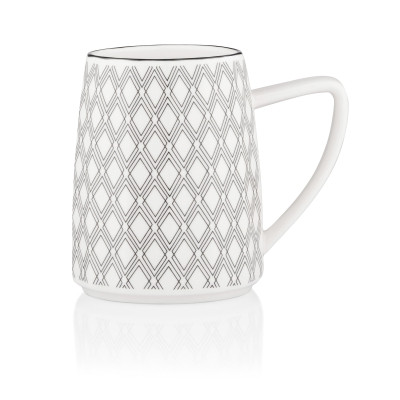 Чашка Ardesto Lamberto, 360мл, порцеляна, біло-сірий (AR3049) Вінниця - фото 2