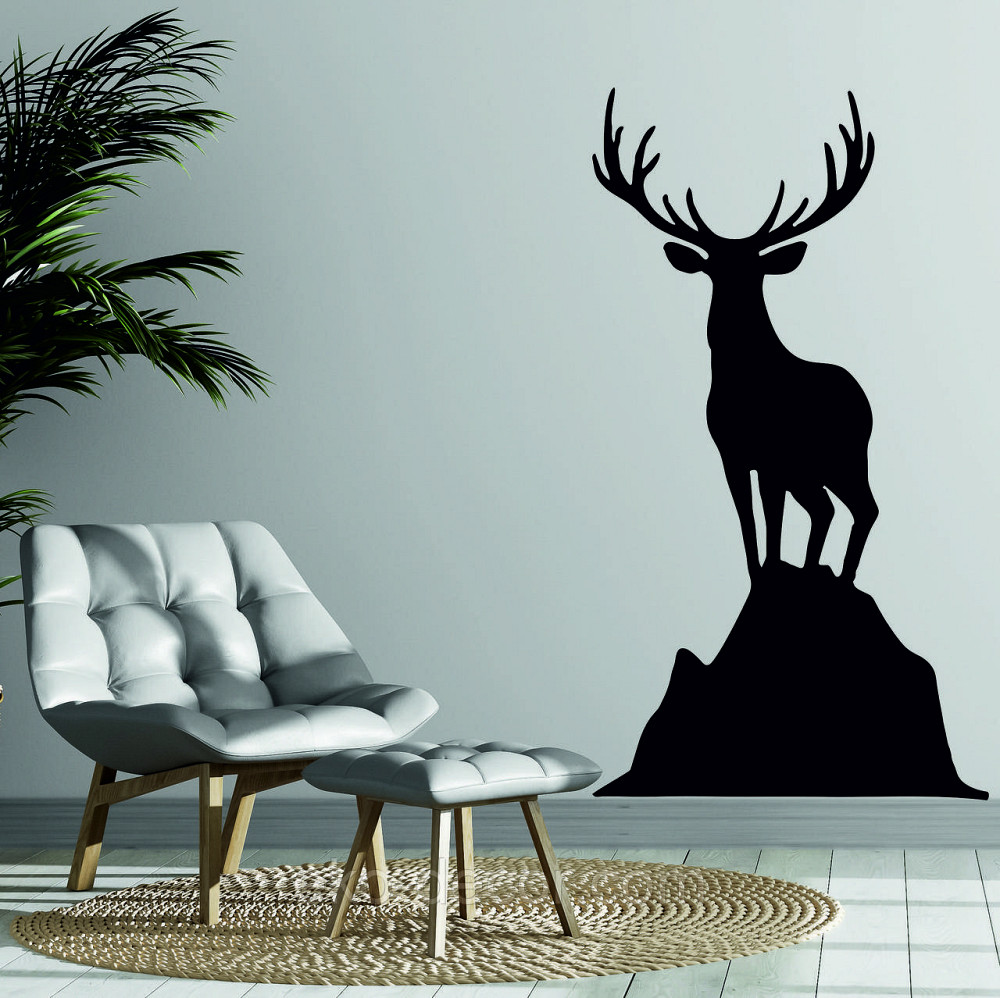 Декоративное настенное Панно «Олень», Декор на стену 90*49 см, Черный Киев - изображение 1