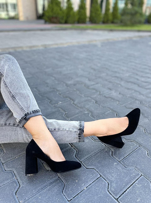 Nivelle Туфлі жіночі NIVELLE чорні натуральна замша каблук 9 см (1592/8051-8048) Коломия - фото 10