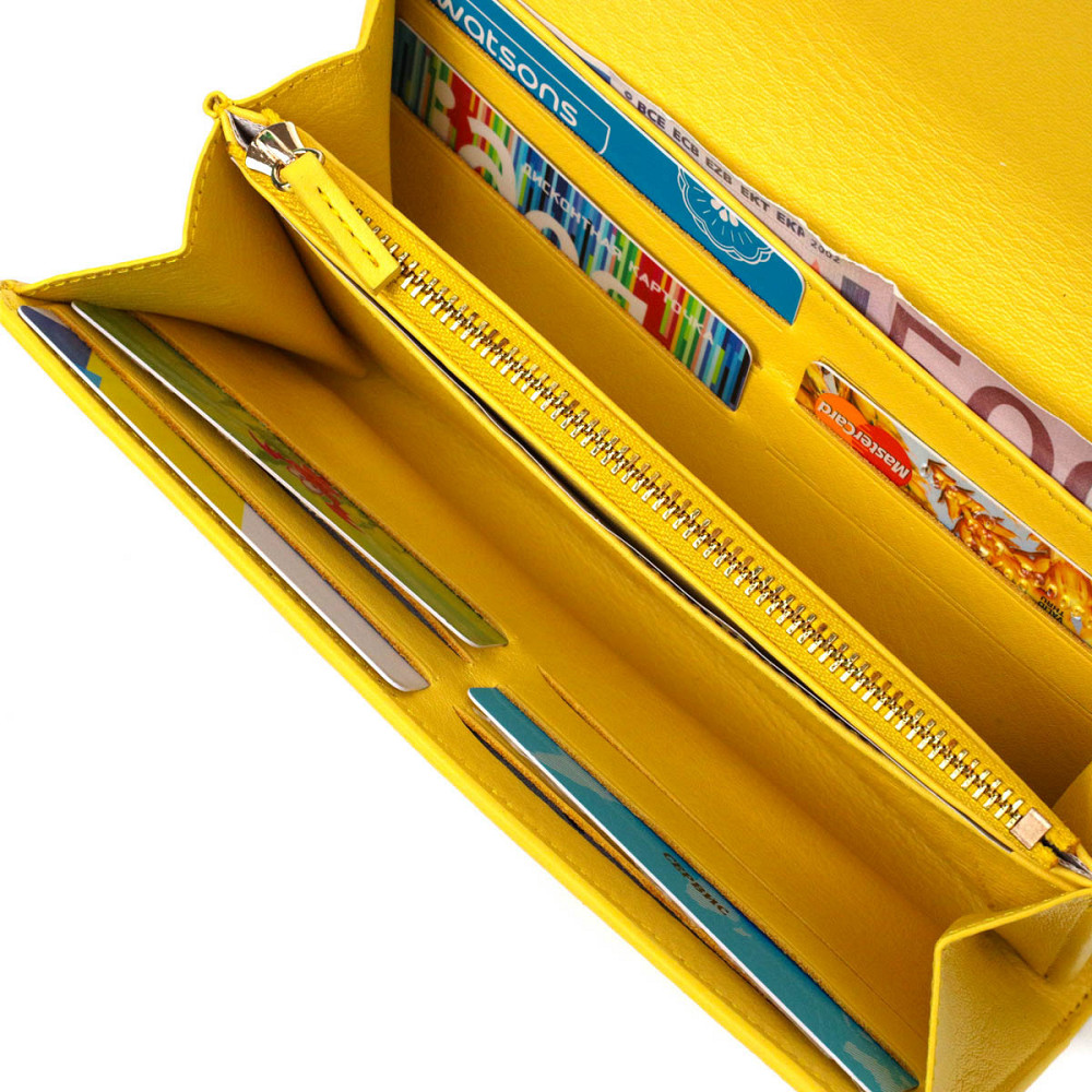 Яскраве жіноче велике портмоне з натуральної шкіри Жовтий (Tony Bellucci) Київ - фото 10
