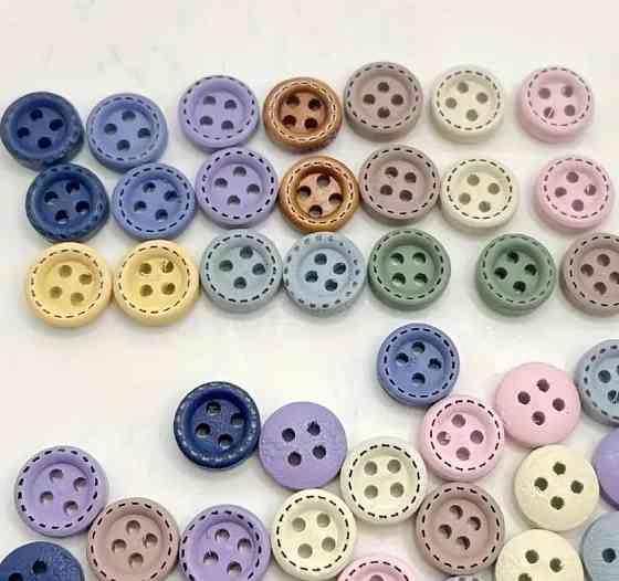 Дерев'яні гудзики мікс 50 шт 1 см для декору та рукоділля Київ