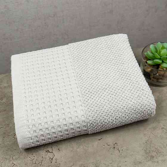 Рушник махровий Вафельний Бордюр GM Textile 40х70см 500г/м2 (Попелястий) Суми