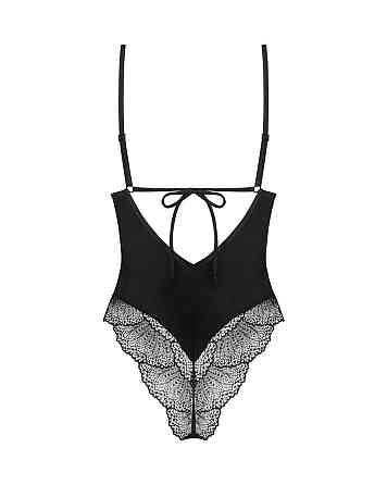 Тедди Obsessive Lobellis teddy, XS/S, черное, лиф с мягкой чашкой, открытая спина, низ-стринги Sex Aura Киев