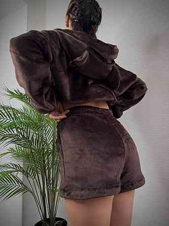 Жіноча тепла повсякденна махрова піжама щільна двостороння махра Шоколад Одеса