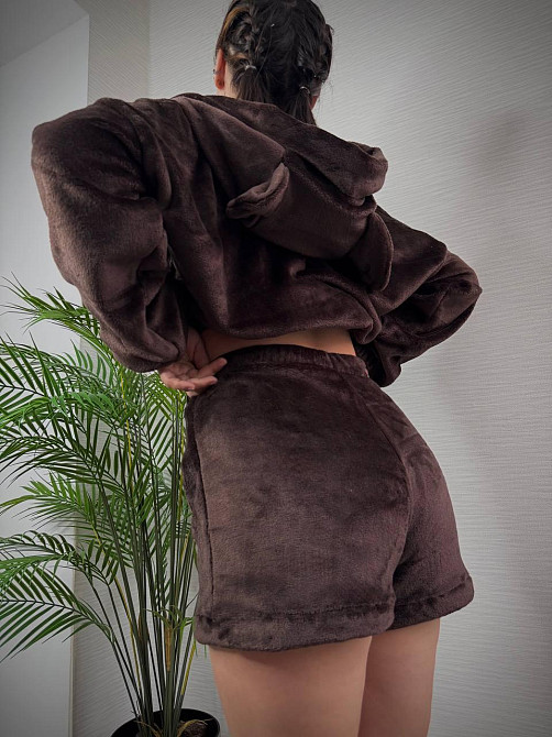 Женская теплая повседневная махровая пижама плотная двухсторонняя махра Шоколад Одесса - изображение 3