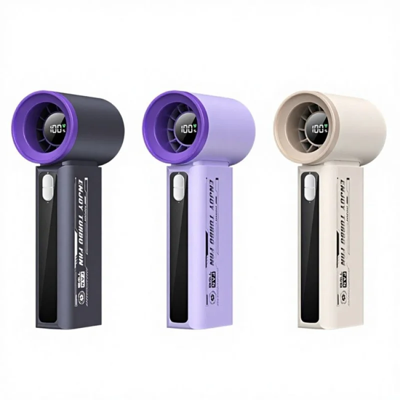 Портативний міні вентилятор Handheld Fan T-08 з LED дисплеєм, регулюванням швидкості та акумулятором Одеса - фото 1