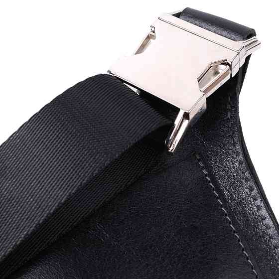 Кожаная бананка унисекс GRANDE PELLE 22813 Черный Киев