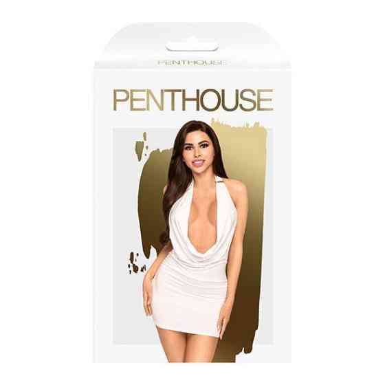 Міні-сукня Penthouse - Heart Rob White XL, хомут, глибоке декольте, мініатюрні стрінги Sex Aura Київ