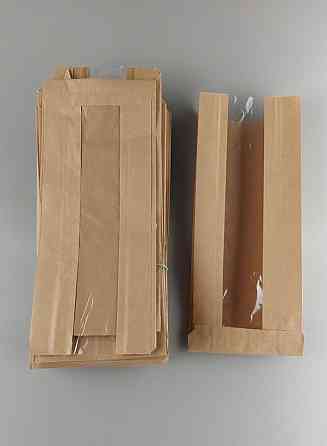 Пакет бумажный с ПП окном 12/15*31 коричневый (1000 шт) Харків