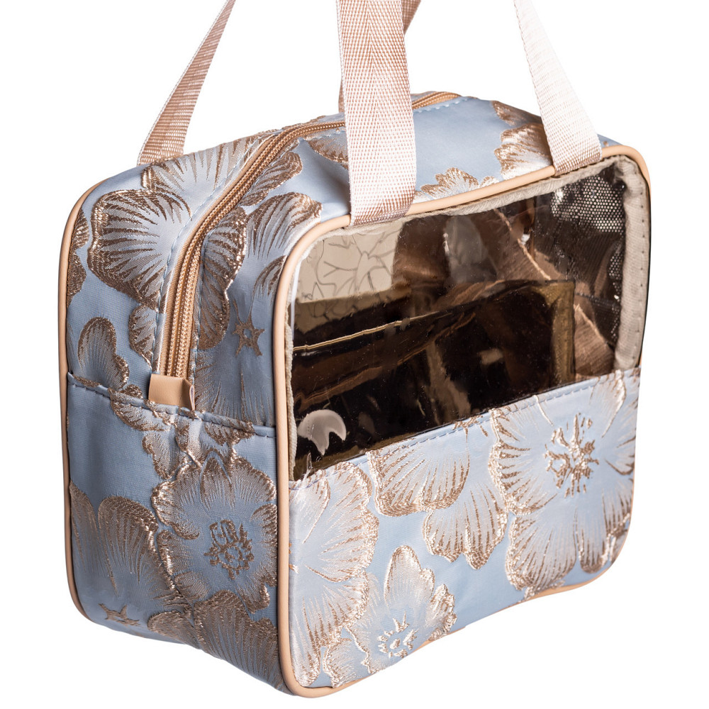 Набір прозорих жіночих косметичок для дому 2 (шт) дорожня косметичка в сумку для косметики, макіяжу, ліків, пензлів Блакитний Київ - фото 10