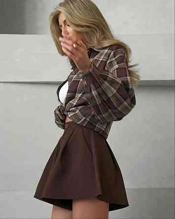 Женские повседневные классические шорты костюмка Шоколад, XS-S Одесса