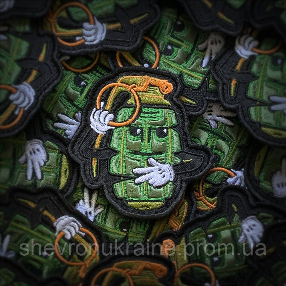 Шеврон граната ф1 (Форма контурная. На липучке) Размер 8x7.5см Киев - изображение 1