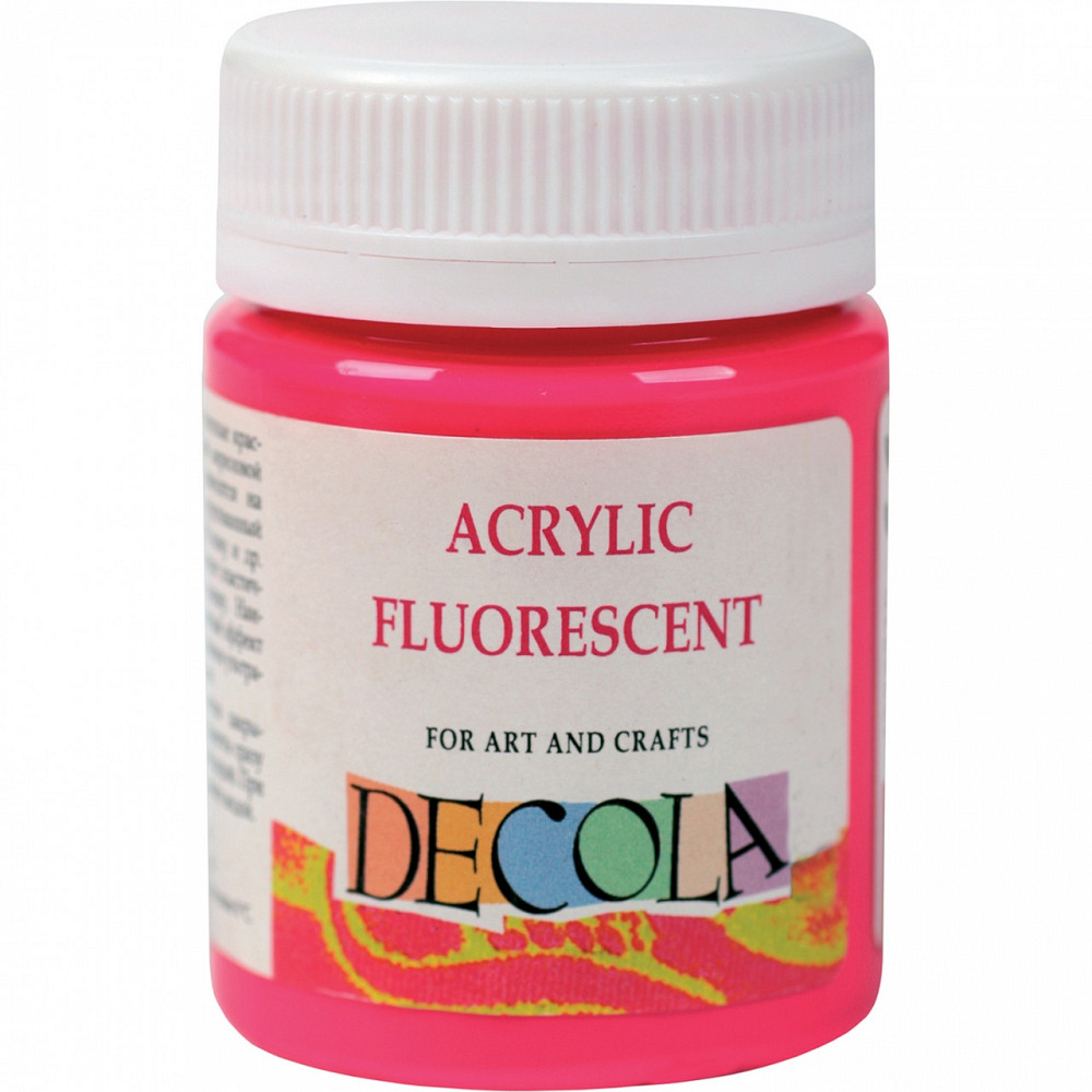 Фарба акрілова "3XK" "ДEKOЛA" 352077 червона світла, флуорисц., 50мл, шт Київ - фото 1