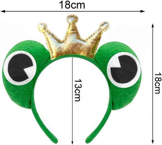 Обруч-жаба Frog King зелений з золотою короною для карнавалу дитячий аксесуар головний убір Київ
