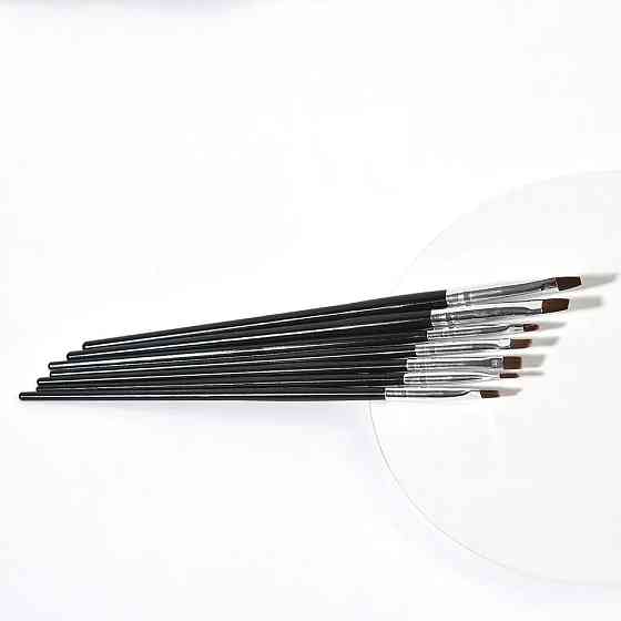 Кисти для маникюра черные - в наборе 7 штук Киев