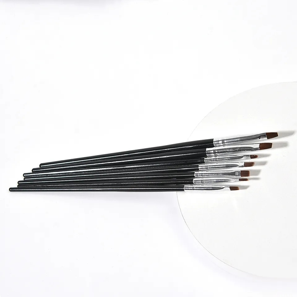 Кисти для маникюра черные - в наборе 7 штук Киев - изображение 2