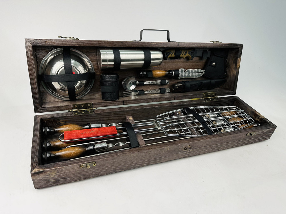 Подарунковий набір шампурів у дерев'яному кейсі РИБАК HAPPY DAYS Тернопіль - фото 3