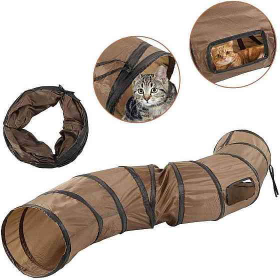 Тунель для котів 120х25 см, складаний S-подібний нейлоновий шарудящий ігровий тунель Київ