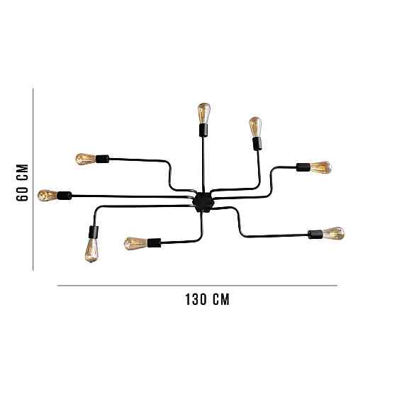 Стельова люстра павук чорна на 8 ламп Maze NL 13060/8 Одеса