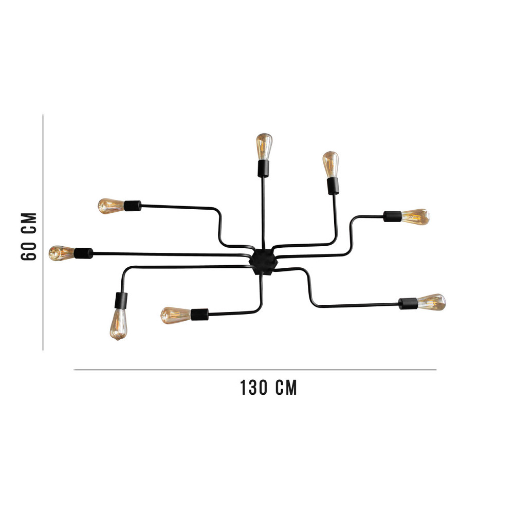 Потолочная люстра паук черная на 8 ламп Maze NL 13060/8 Одесса - изображение 2
