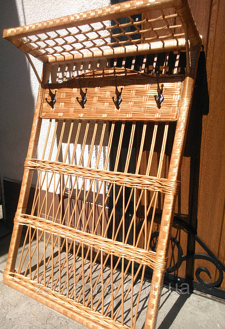 Вешалка плетеная для прихожей кофейная Киев - изображение 4