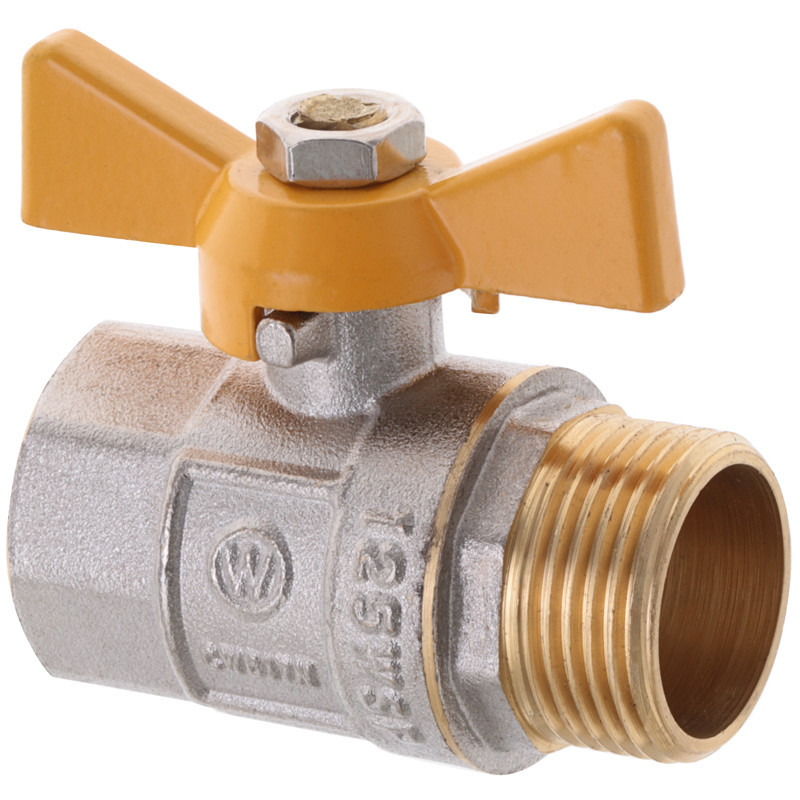 Кран кульовий Waterpro WP607-20FMW-Y - 3/4" FMW ГШМ YELLOW, ручка "метелик" жовта (WP2892) Київ - фото 2