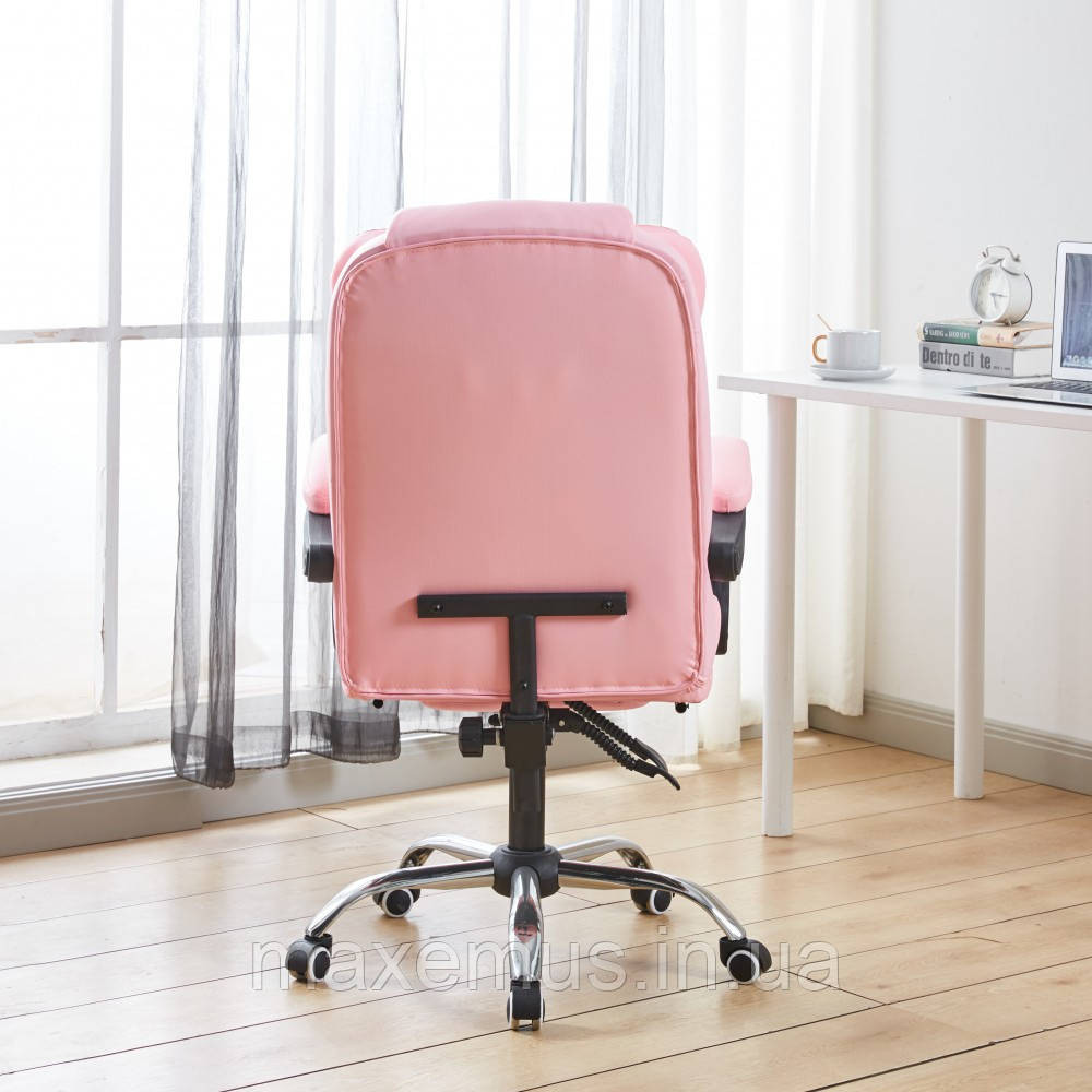 Офисное кресло с подставкой для ног Bonro BN-6071 кресло для офиса и персонала компьютерное Розовое Мостиска - изображение 3