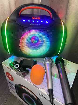 Мінідинамік Bluetooth 5" LED WGAOYANG WGY-502 USB, Mini-Jack AUX 3.5 мм, MIC IN, TF Відеообзор Київ