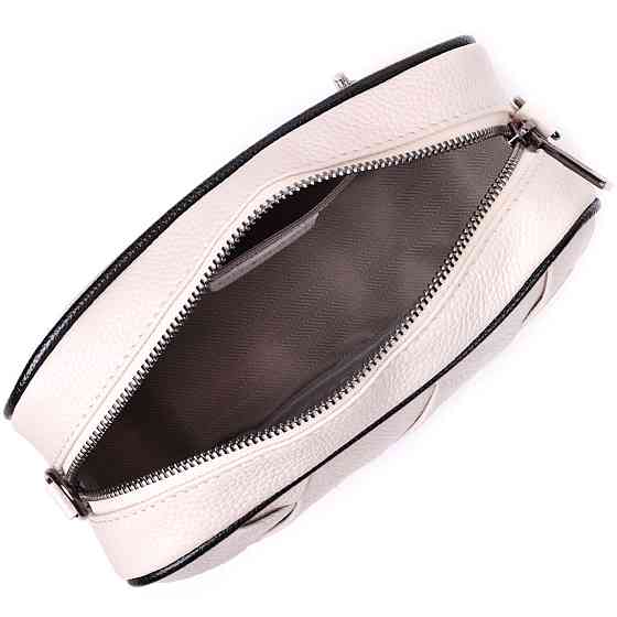 Стильна жіноча сумка з палітуркою з натуральної шкіри Vintage 22407 Біла Київ