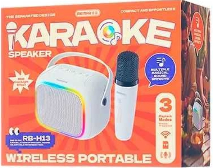 Караоке, портативная колонка REMAX RB-H13 (Bluetooth, 1200 мАч, с микрофоном, AUX, RGB)‌ Киев - изображение 3
