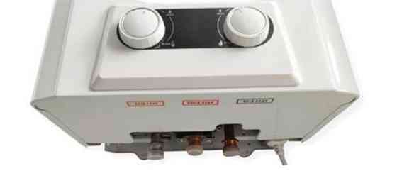 Газова колонка напівтурбо PQ-20 ТМ "PIRAMIDA24" проточний водонагрівач з примусовою витяжкою 10 л/хв автоматичний розпал + димохід Київ