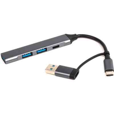 Концентратор Dynamode USB Type-C + USB-A to 1хUSB-C 3.0 1хUSB-A 3.0 2xUSB-A 2.0 dark grey (DM-UH-314AC) Вінниця