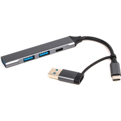 Концентратор Dynamode USB Type-C + USB-A to 1хUSB-C 3.0 1хUSB-A 3.0 2xUSB-A 2.0 dark grey (DM-UH-314AC) Вінниця - фото 3