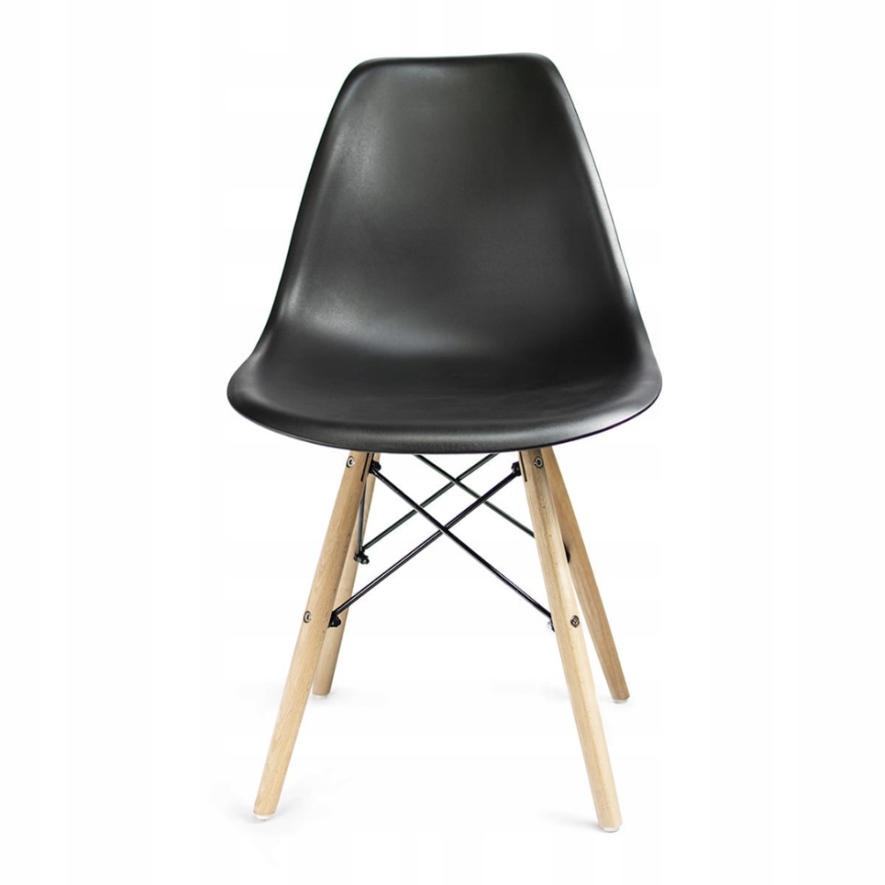 Стілець Eva Jumi у скандинавському стилі з дерев'яними ніжками чорний Київ - фото 2