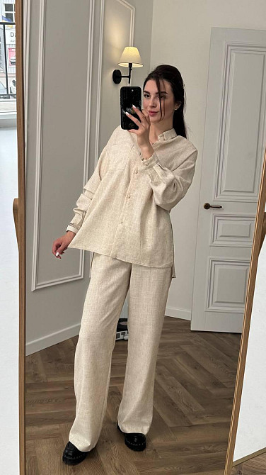 Костюм жіночий літній льон Пісок 50/52 Харків - фото 5
