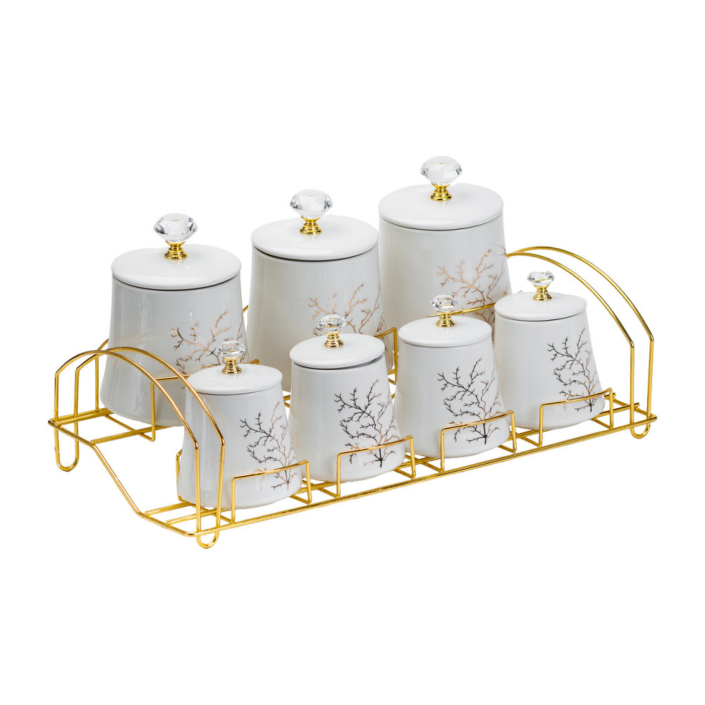 Yiwu Набір для спецій 4 шт по 250 мл і 3 шт по 550 мл на металевій підставці Коломыя - изображение 5