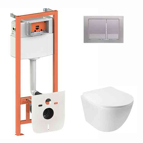 Готове рішення Qtap для ванної кімнати: підвісний унітаз Jay Rimless 520х360х320 + комплект інсталяції Nest 4 в 1 (квадратна Київ