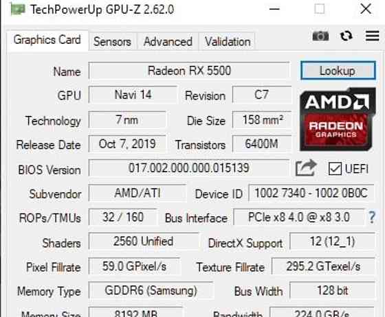 Видеокарта Radeon RX 5500 8Gb. GDDR6 Киев