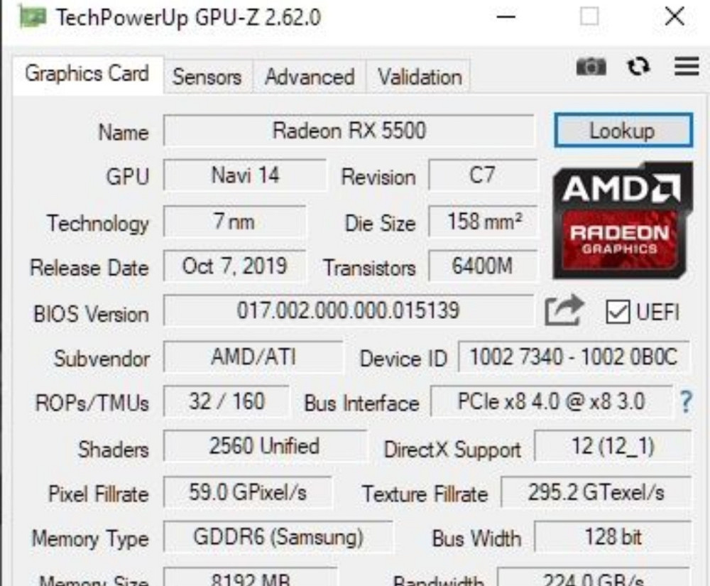 Відеокарта Radeon RX 5500 8Gb. GDDR6 Київ - фото 1