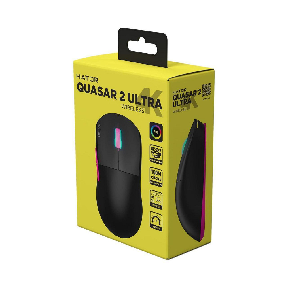 Миша бездротова Hator Quasar 2 Ultra 4K Wireless Black/Pink (HTM570BP) Чорно-рожевий Харків - фото 6