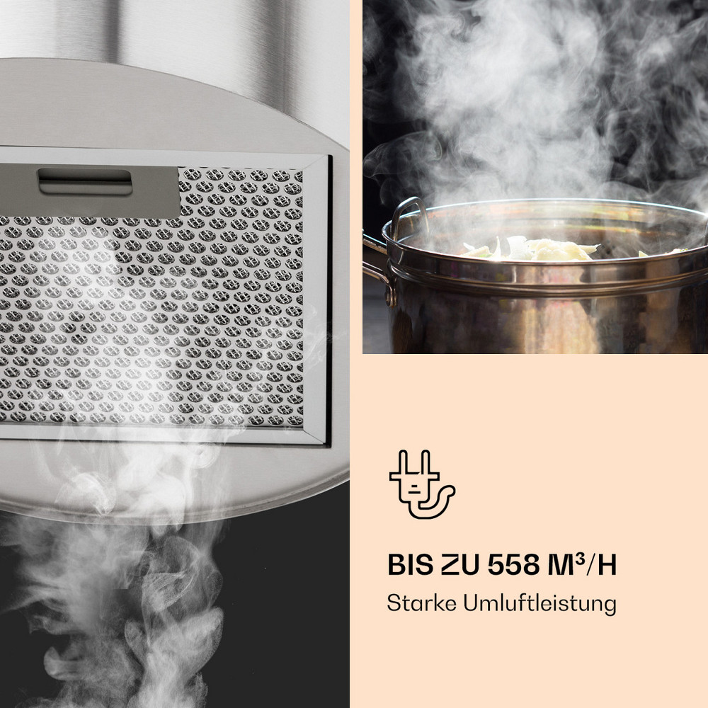 Витяжка Barett Island Ø 35 см рециркуляція 558 м3/год LED фільтр з активованим вугіллям сріблястий (Німеччина, Рівне - фото 4