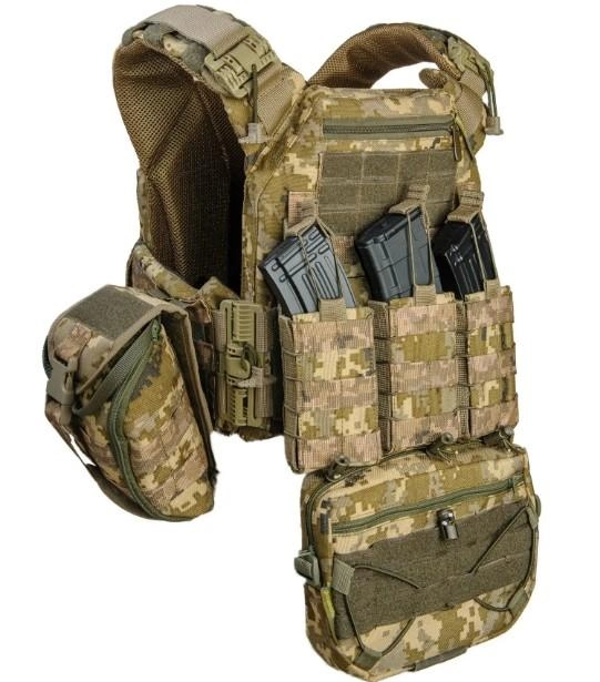 Комплект плитоноска с подсумками и напашником, быстрым сбросом (без плит) Пиксель Винница - изображение 4