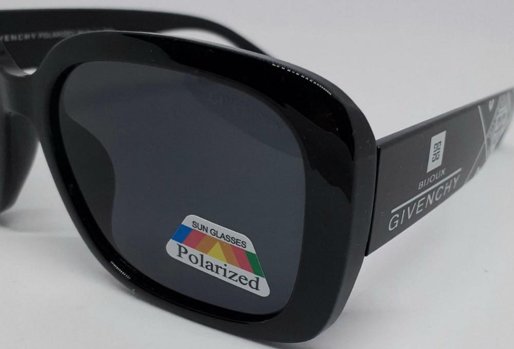 Жіночі брендові окуляри чорні із сірим логотипом поляризовані. Київ - фото 6