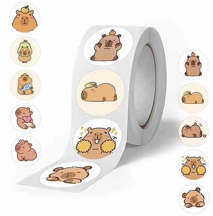 Наклейки капибара 500 шт набор стикеров милые животные для телефона ноутбука скрапбукинга Киев