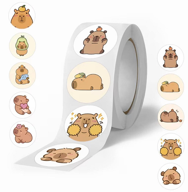 Наклейки капибара 500 шт набор стикеров милые животные для телефона ноутбука скрапбукинга Киев - изображение 1