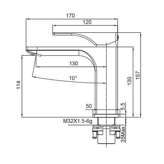 Чорний змішувач для умивальника Koer KB-10010-05 (KR3479) Харків